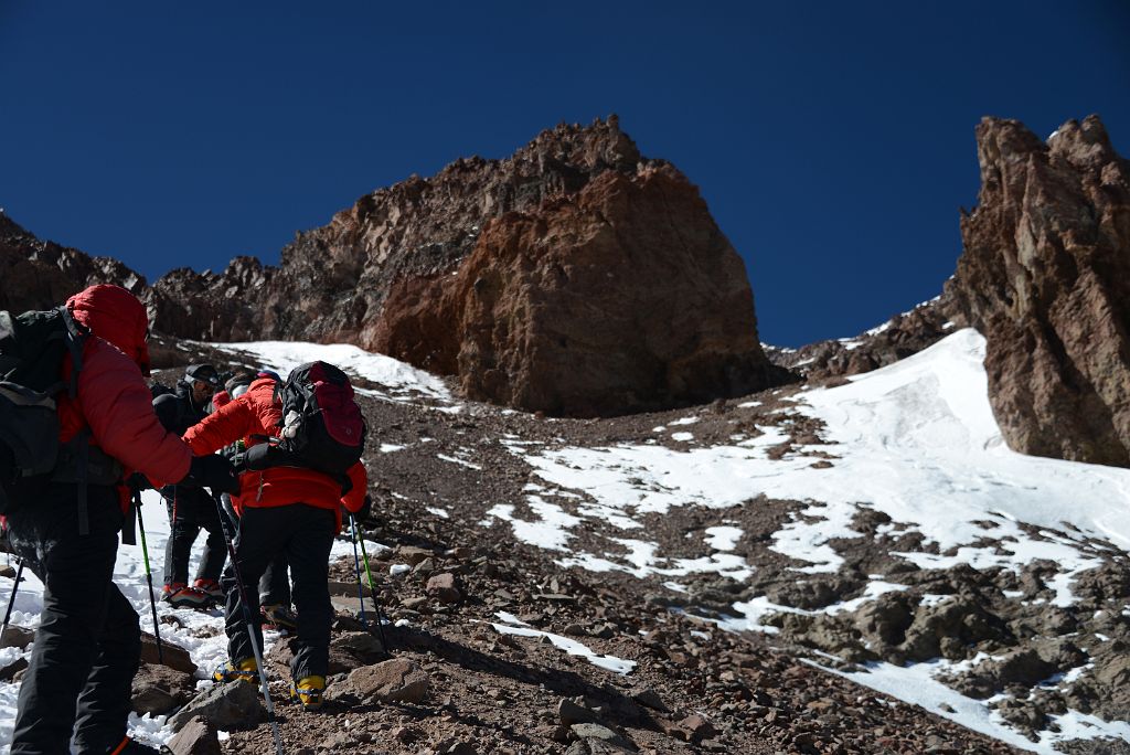 28 Almost To The Cave 6746m After Crossing The Gran Acarreo On Climb To Aconcagua Summit